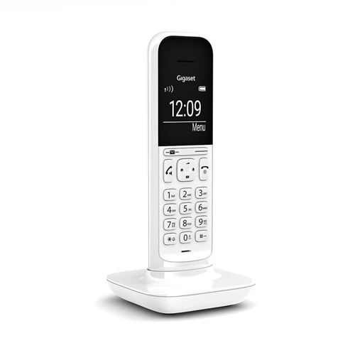 Gigaset CL390 - Téléphone sans fil avec ID d appelant - ECO DECT\GAP - (conférence) à trois capacité d appel - blanc lucide