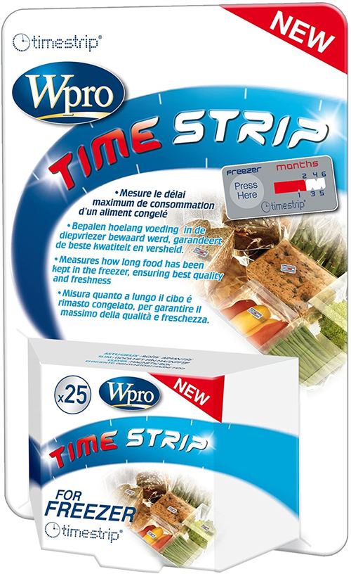 Wpro TIM001 Time Strip : Indicateur de Durée de Congélation d'un Aliment de 1 à 6 Mois