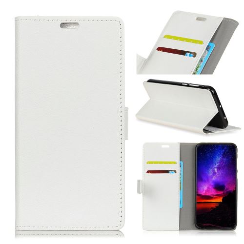 Etui en PU magnétique avec support blanc pour Huawei P30