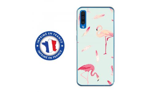 Coque souple pour Samsung Galaxy A50 avec impression Motifs flamants roses