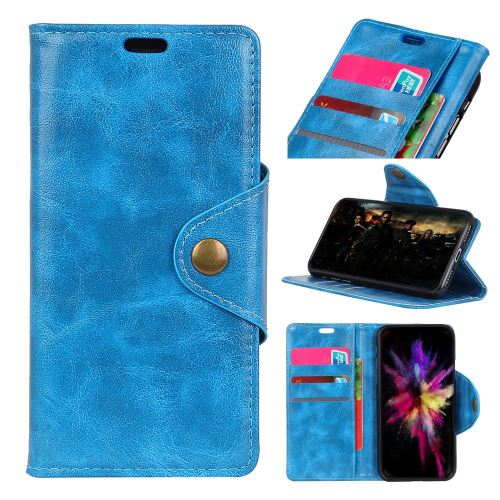 Etui en PU avec support et fentes pour cartes de crédit bleu pour votre Xiaomi Redmi Note 7