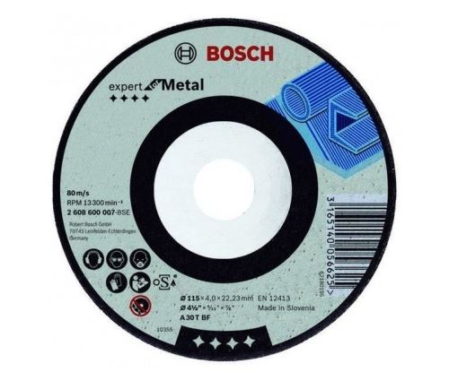 Fraise pour Défonseuse Bosch Meule A Ébarber A Moyeu Déporté Expert For Metal - Ø 180Mm - Epaisseur 8Mm