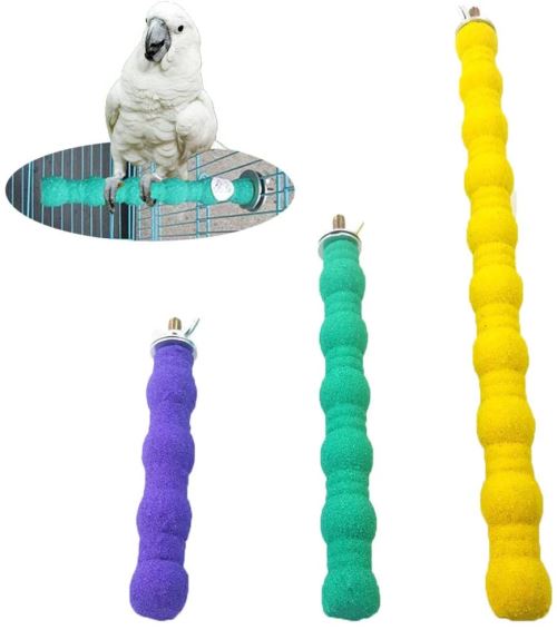 inherited 3 pièces Perchoir Perroquet, Oiseau Perchoir Ciment, Oiseaux Perches Perroquet Stand pour Cage de Perroquet Ara Perroquet Gris Perruche(10cm,16cm,25cm) Couleur aléatoire