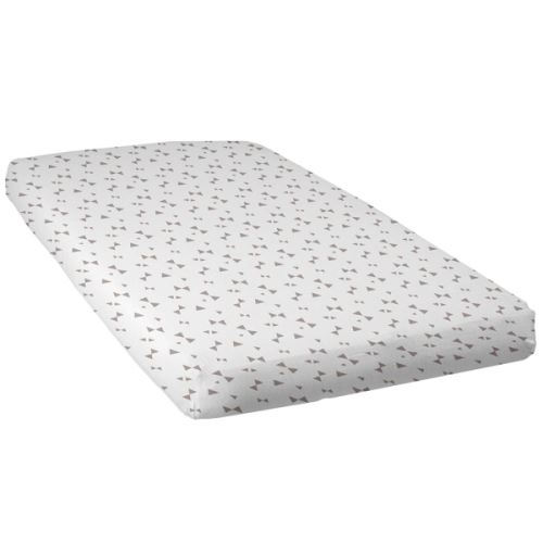 Drap housse imprimé noeuds taupe 70 x 140 cm - babycalin