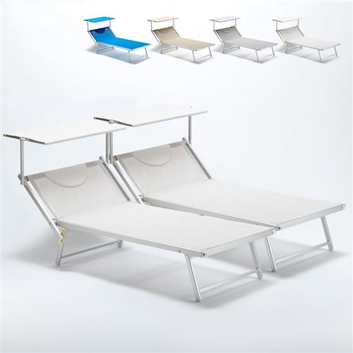 2 Bain De Soleil Xxl Professionnels Chaises Longue Piscine Transat Aluminium Italia Extralarge Couleur Blanc Mobilier De Jardin Achat Prix Fnac