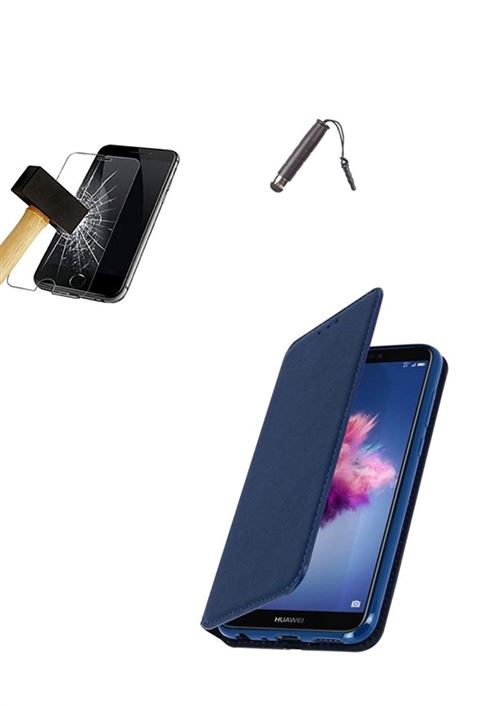 Etui Housse Coque Bleu Samsung Galaxy J5 2017 , Film verre trempé , Stylet