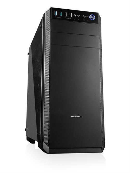 Modecom Noir Oberon Pro Glass - Tour - Atx - Panneau Latéral Fenêtré - Pas D'alimentation - Usb/Audio - Image 1