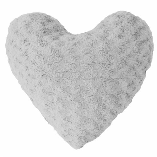 Coussin coeur 40 x 40 cm imitation fourrure himalaya Gris