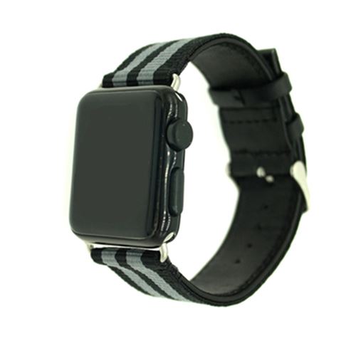 Bracelet en PU nylon sangle de rechange de loisirs armée verte pour votre Apple Watch 3/2/1 42mm
