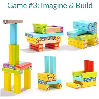 Tour Empilable En Bois 4 En 1 – Couleurs Et Animaux – Jeu éducatif Pour Enfants De 3 à 9 Ans