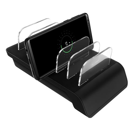 Support Charge Pop Avec Ports USB-C/A – Station Multifonction Antidérapante Pour Haut-Parleur Pop – Charge Téléphone, Écouteurs Et Plus (Noir)