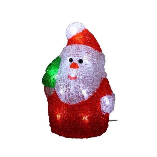 Pere nël acrylique - 16 led blanc froid - rouge et blanc 5sil110bc
