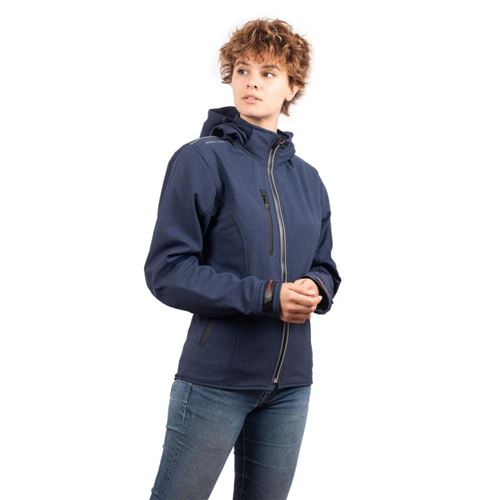 Blouson de Moto Femme Urban Girly Rider-Tec Softshell Bleu Jean XS