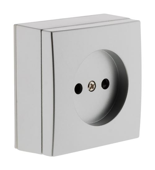 Zenitech - Prise 2P 10A en saillie - chrome