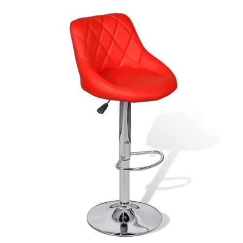 vidaXL Barkrukken 2 st kunstleer rood