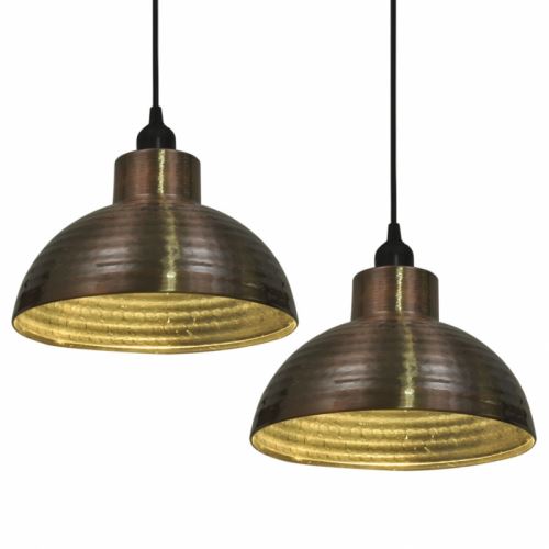 Plafonnier 2 pcs Semi-sphérique Couleur cuivre