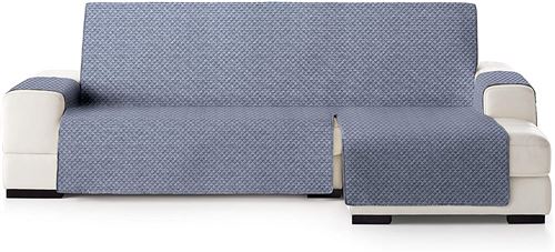 Eysa Mist Housse, Microfiber, C/3 Bleu-Gris, Chaise Longue 290 cm. Adapté aux canapés de 300 à 350 cm