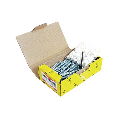 Boite de 100 Vis top-roc PVC ING FIXATIONS - 6x80 mm - Filet 33 mm capuchon blanc - A430150