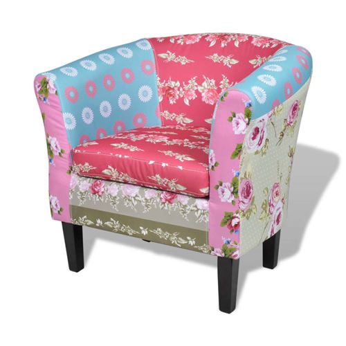 vidaXL Fauteuil met patchwork Relax stof
