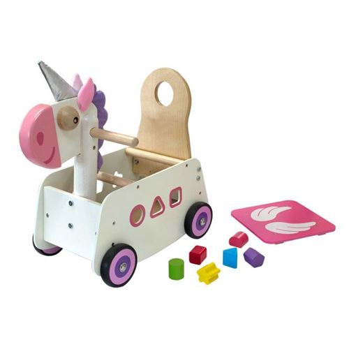 Porteur en bois pour bébé La Licorne
