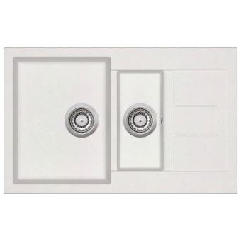 10 Sur Vidaxl Evier De Cuisine Granit Double Lavabo Blanc
