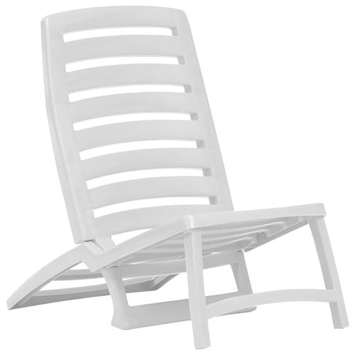 Vidaxl Chaise De Plage Pliable 4 Pcs Plastique Blanc Mobilier De