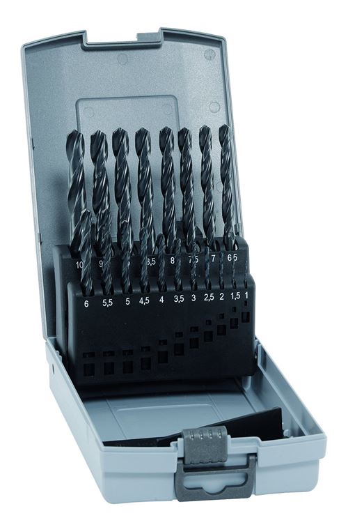 Alpen 802311100 Foret h&eacute;lico&iuml;dal avec Fuseau morse, Gris, Set de 19 Pi&egrave;ces