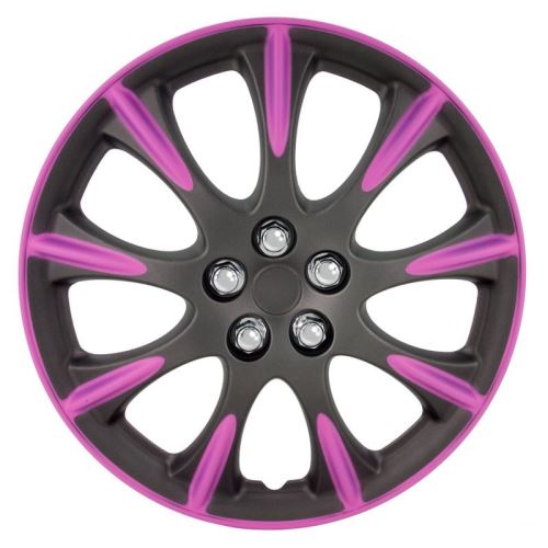 AutoStyle capuchons de moyeu Delaware 14 pouces ABS gunmetal / rose lot de 4