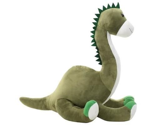 vidaXL Knuffel dinosaurus brontosaurus pluche groen