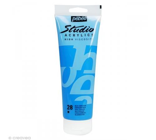P&eacute;b&eacute;o 169028 Beaux-Arts Studio Acrylique 1 Tube Bleu C&eacute;rul&eacute;um 250 ml