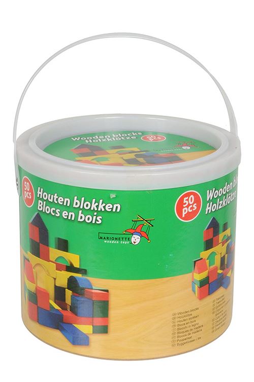Marionnette Wooden Toys - 44026 - Jeu de Construction - Eléments de Construction Bois x50