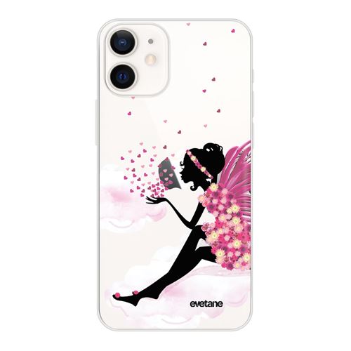 Coque pour iPhone 12 mini souple transparente Fée Sur Nuage Motif Ecriture Tendance [Evetane®]