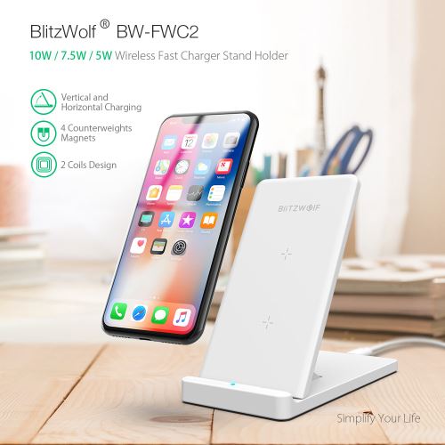 BlitzWolf Qi sans fil chargeur Stand Dock de recharge + ventilateur de refroidis