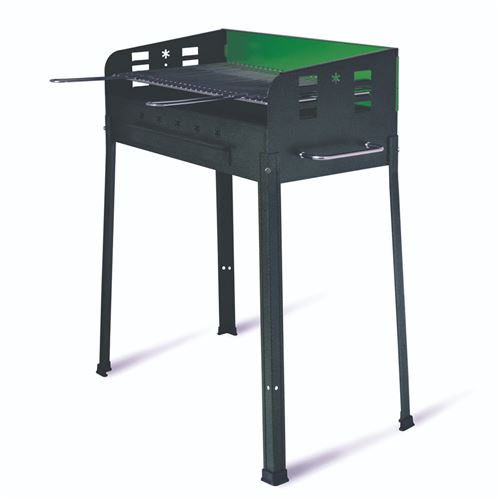 Bbq barbecue au charbon de bois 40 x 60 x h90 cm avec grille réglable EG56464