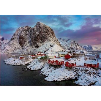 Puzzle adulte : paysage d hiver : iles lofoten - 1500 pieces - educa  collection pays norvege - Puzzle - Achat & prix