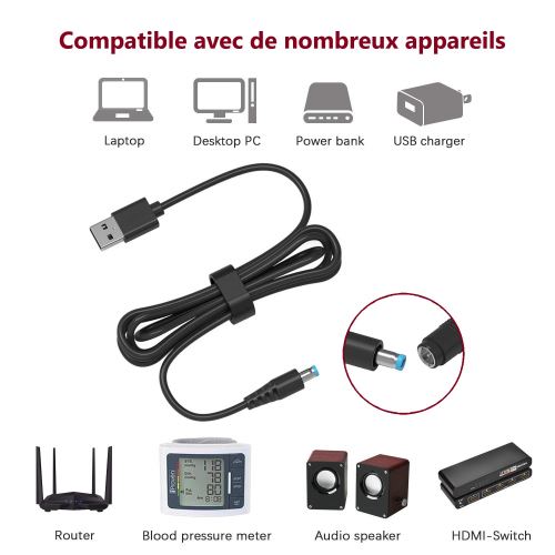 9€01 sur Universel Convertisseur Câble USB DC 5V vers 5.5mm * 2.1