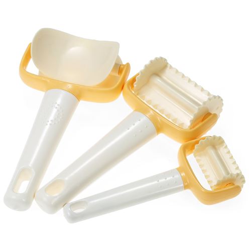 Blusea Moule à Biscuit Kits en Plastique Découpoir Rond/Carré avec Lace Emporte Piece Patisserie - 3 Pcs