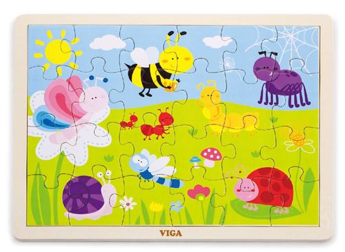 Viga Toys parc de puzzles en bois 24 pièces