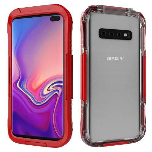 Coque en TPU 10m étanche à l'eau, la saleté, poussière et neige rouge pour votre Samsung Galaxy S10