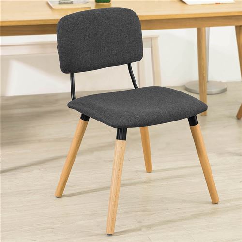 SoBuy® FST54-DG Chaise de Cuisine Salle à Manger avec Pieds en Bois Résistantes Dossier et Assise Rembourrés Très Confortable