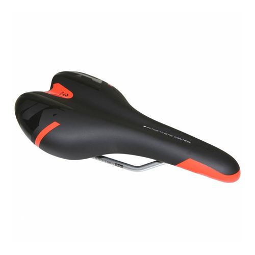 Selle ddk route-vtt kinetic noir deco rouge-noir 260x140mm rail cromoly argent
