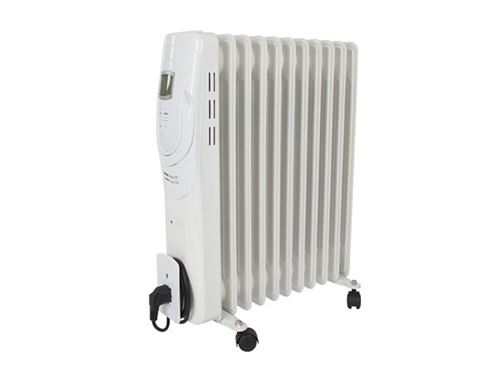 Radiateur à bain dhuile - 2500 w - 11 ailettes - écran lcd velleman tc78011lcd