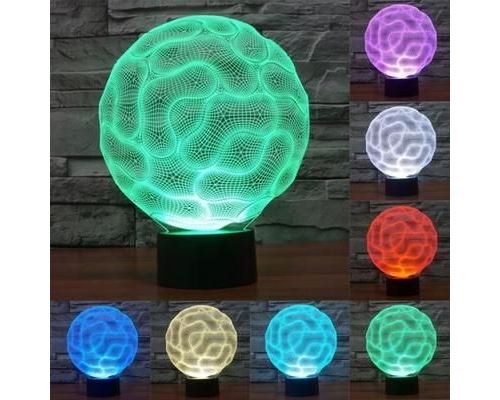 Lampe 3D Cerveau Lumière 7 Couleurs Luminaire LED Décoration Bouton Tactile 0.5W - YONIS
