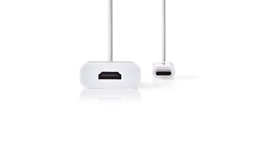 Câble adaptateur usb type-c type-c mâle - sortie hdmi 0,2 m blanc nedis