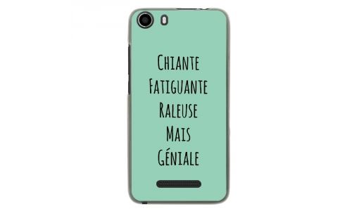 Coque souple pour Wiko Lenny 2 avec impression Motifs Chiante mais Géniale turquoise