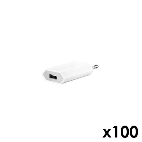 HOBBYTECH - Lot de 100 adaptateurs Secteur USB - 1A - Blanc