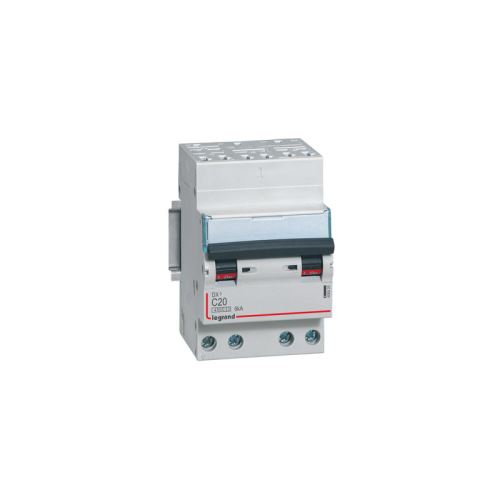 Disjoncteur DX³ 4500 auto/vis - 4P - 400V~ - 20A - 6kA - courbe C - 3 modules