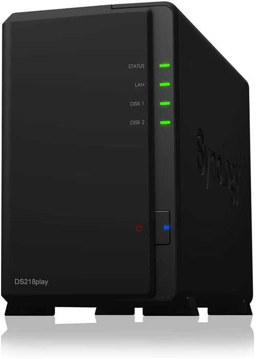 Synology Disk Station DS218play - NAS-server - 2 bays - SATA 6Gb/s - RAID 0, 1, JBOD - RAM 1 GB - Gigabit Ethernet - iSCSI ondersteuning