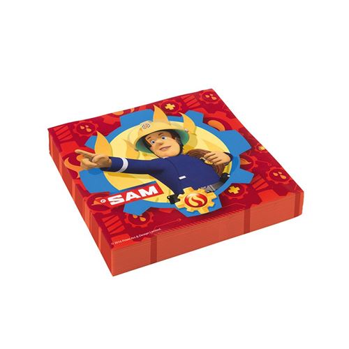 20 serviettes sam le pompier  33 cm