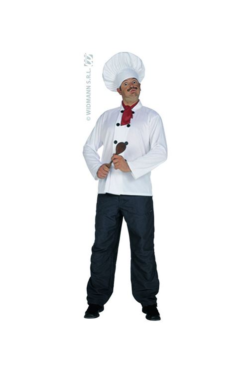 Set Cuisinier ( Coiffe + Casaque + Foulard) - Blanc - Taille Unique